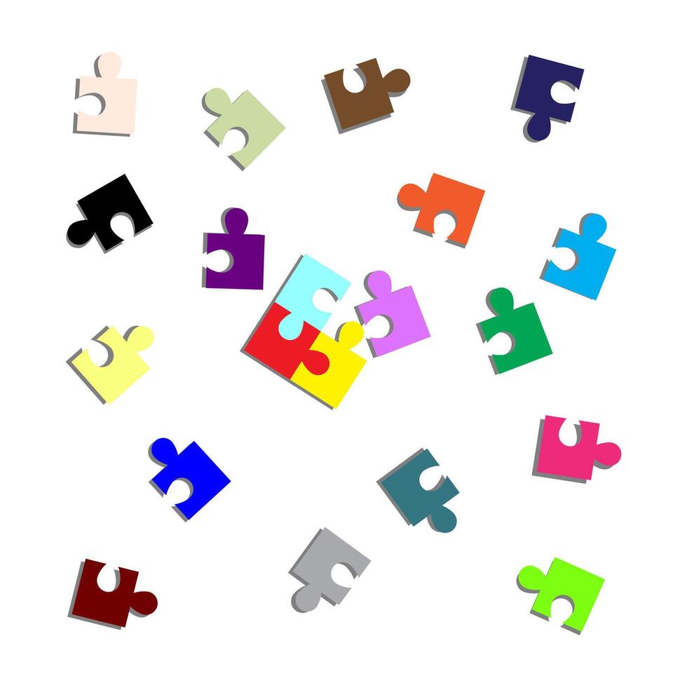 Colorful puzzle. fun game puzzle. vector