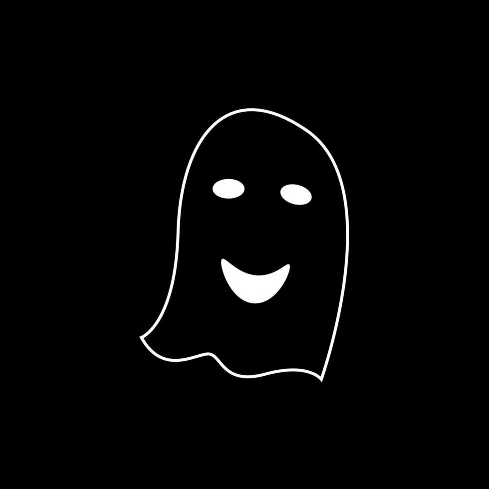 horror ghost icon on black background. comic creepy. vector