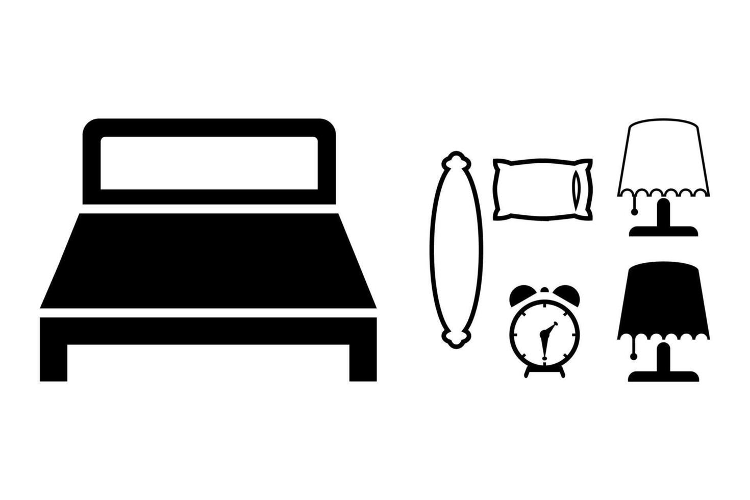set of furniture. bed icons. vector