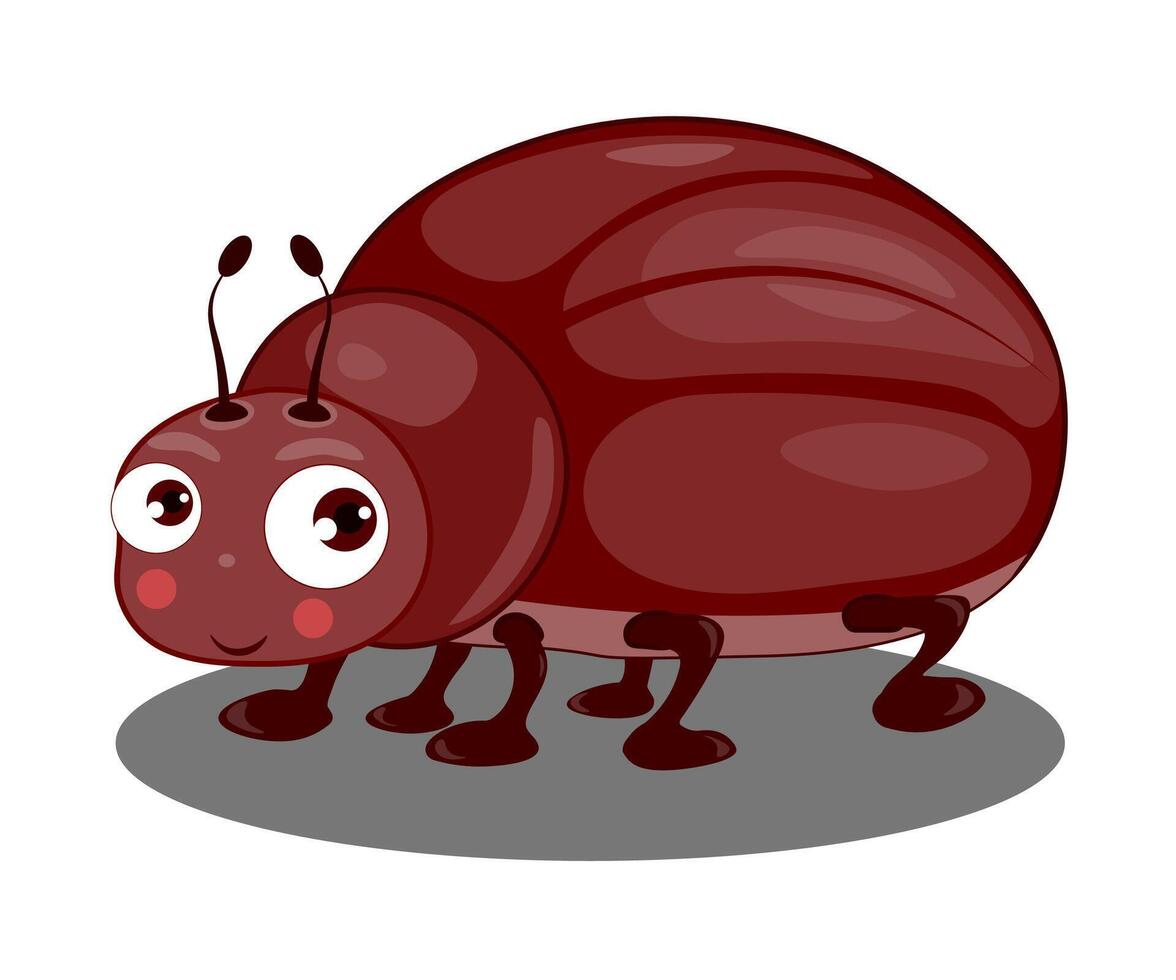 Cute ladybug cartoon character on a white background. vector