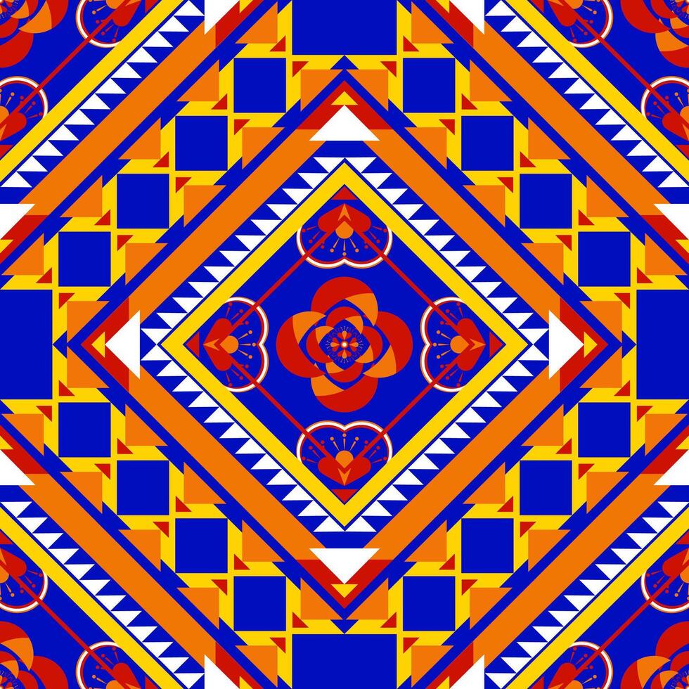 geometric ethnic pattern. Can be used in fabric design for clothing, textile, wrapping, background, wallpaper, carpet, embroidery style vector