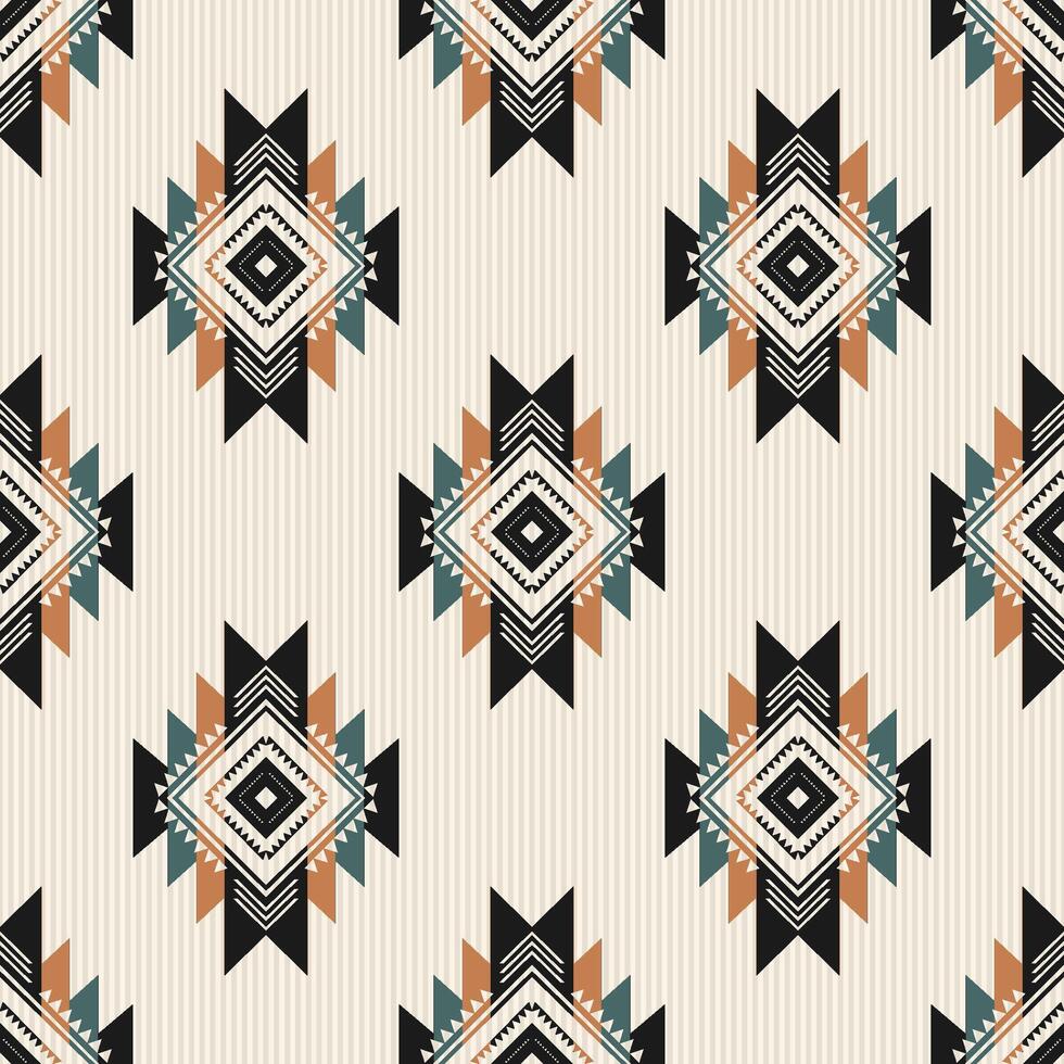 Colorful southwest geometric pattern. Native American southwestern geometric stripes texture seamless pattern. Ethnic southwest pattern use for textile, home decoration element, upholstery. vector