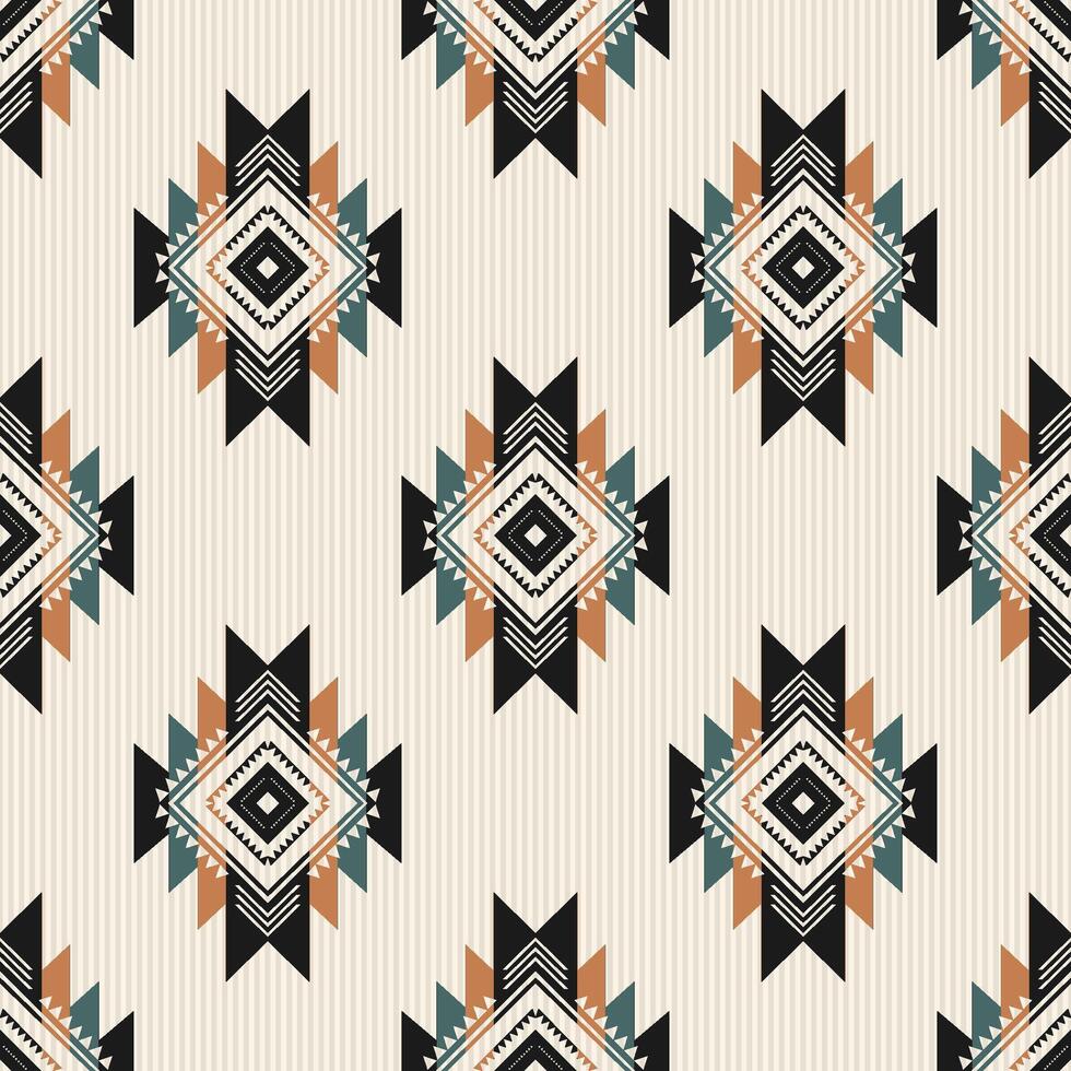 Colorful southwest geometric pattern. Native American southwestern geometric stripes texture seamless pattern. Ethnic southwest pattern use for textile, home decoration element, upholstery. vector