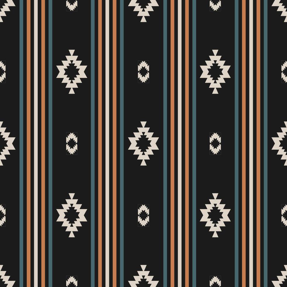 Western aztec geometric stripes pattern. Aztec geometric colorful stripes seamless pattern southwestern style. Ethnic geometric pattern use for fabric, textile, home decoration elements, etc. vector