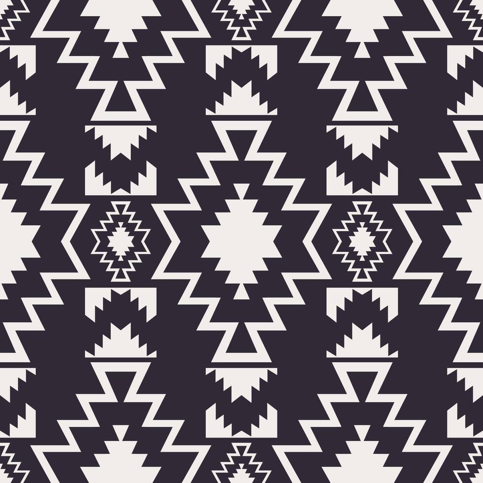 Aztec southwest black and white pattern. Monochrome aztec geometric shape seamless pattern southwestern style. Ethnic geometric pattern use for textile, home decoration elements, upholstery. vector