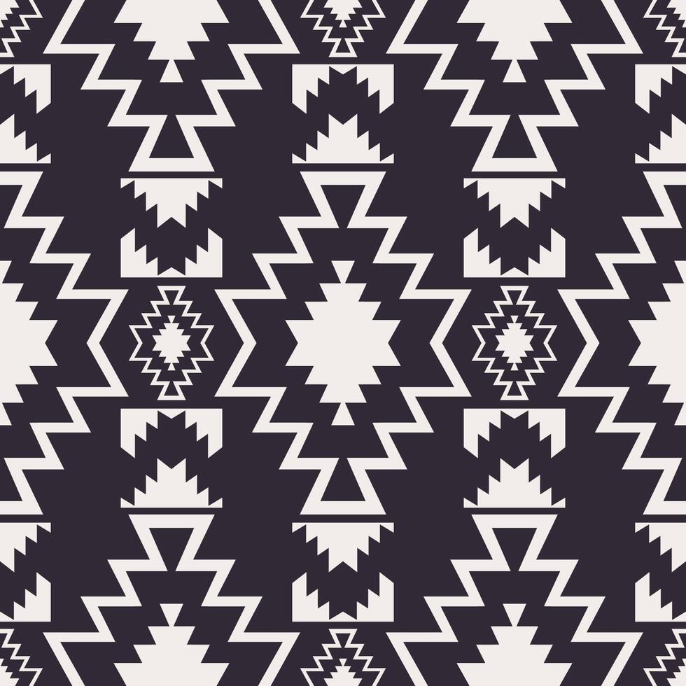 Aztec southwest black and white pattern. Monochrome aztec geometric shape seamless pattern southwestern style. Ethnic geometric pattern use for textile, home decoration elements, upholstery. vector