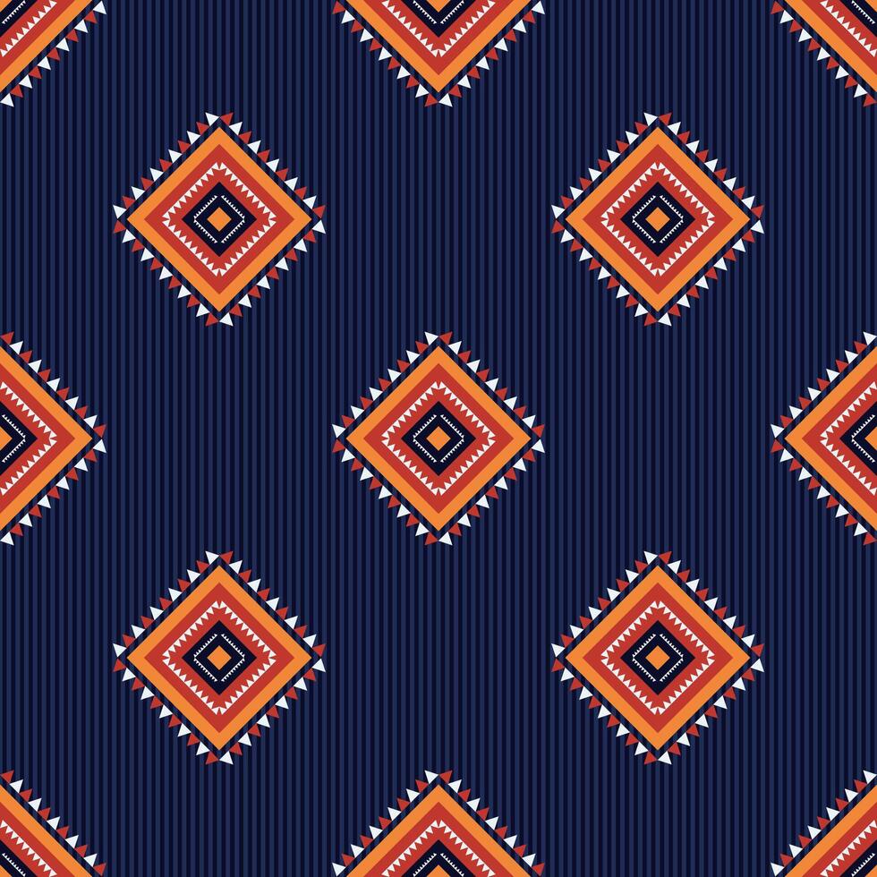Aztec geometric stripes pattern. Aztec small geometric square shape seamless pattern with stripes texture background. Ethnic geometric pattern use for fabric, textile, home decoration elements. vector