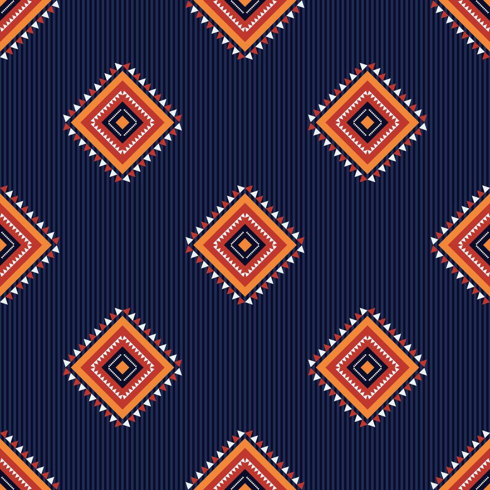 Aztec geometric stripes pattern. Aztec small geometric square shape seamless pattern with stripes texture background. Ethnic geometric pattern use for fabric, textile, home decoration elements. vector