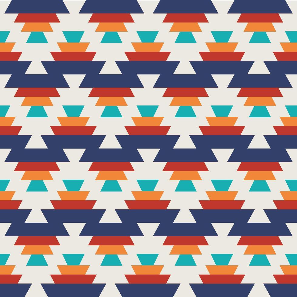 Colorful aztec geometric pattern. Colorful geometric zigzag shape seamless pattern aztec southwestern style. Ethnic geometric pattern use for fabric, textile, home decoration elements, etc. vector
