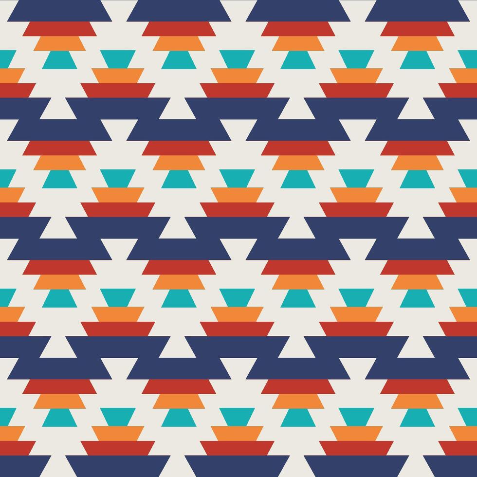 Colorful aztec geometric pattern. Colorful geometric zigzag shape seamless pattern aztec southwestern style. Ethnic geometric pattern use for fabric, textile, home decoration elements, etc. vector