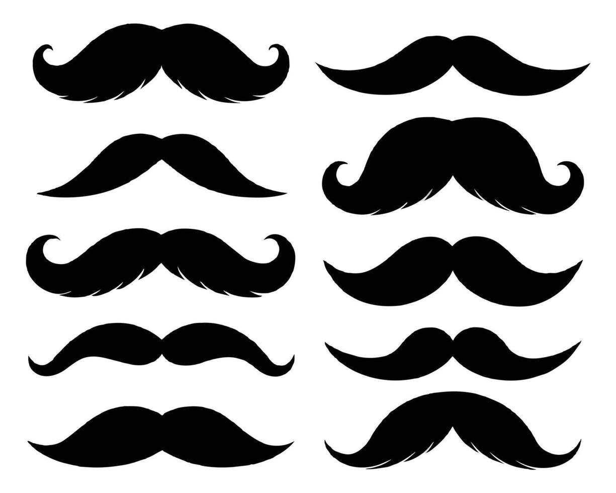 Mustache Bundle Silhouette vector