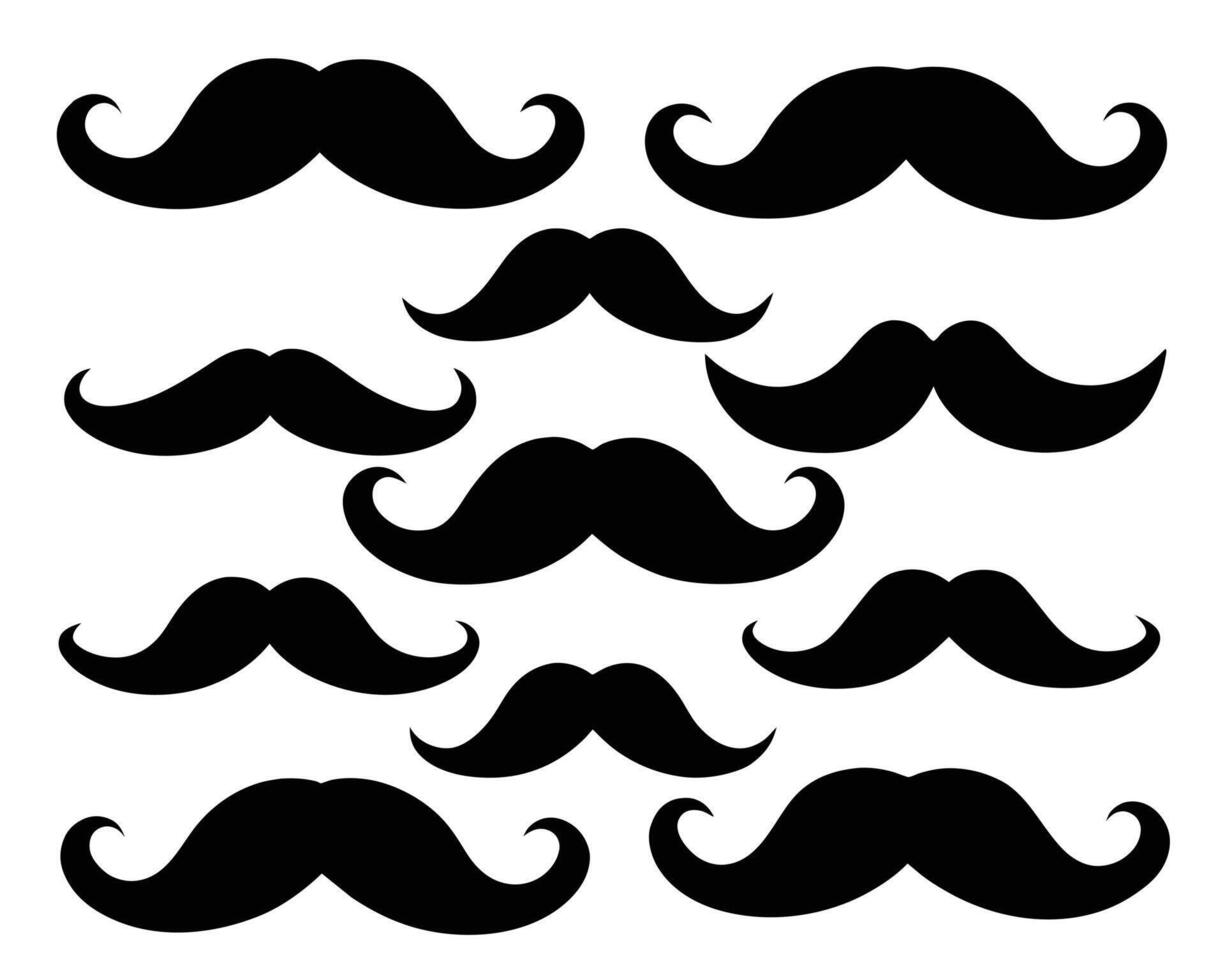Mustache Bundle Silhouette vector