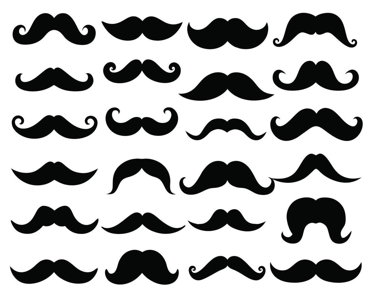 Mustache Bundle Silhouette vector