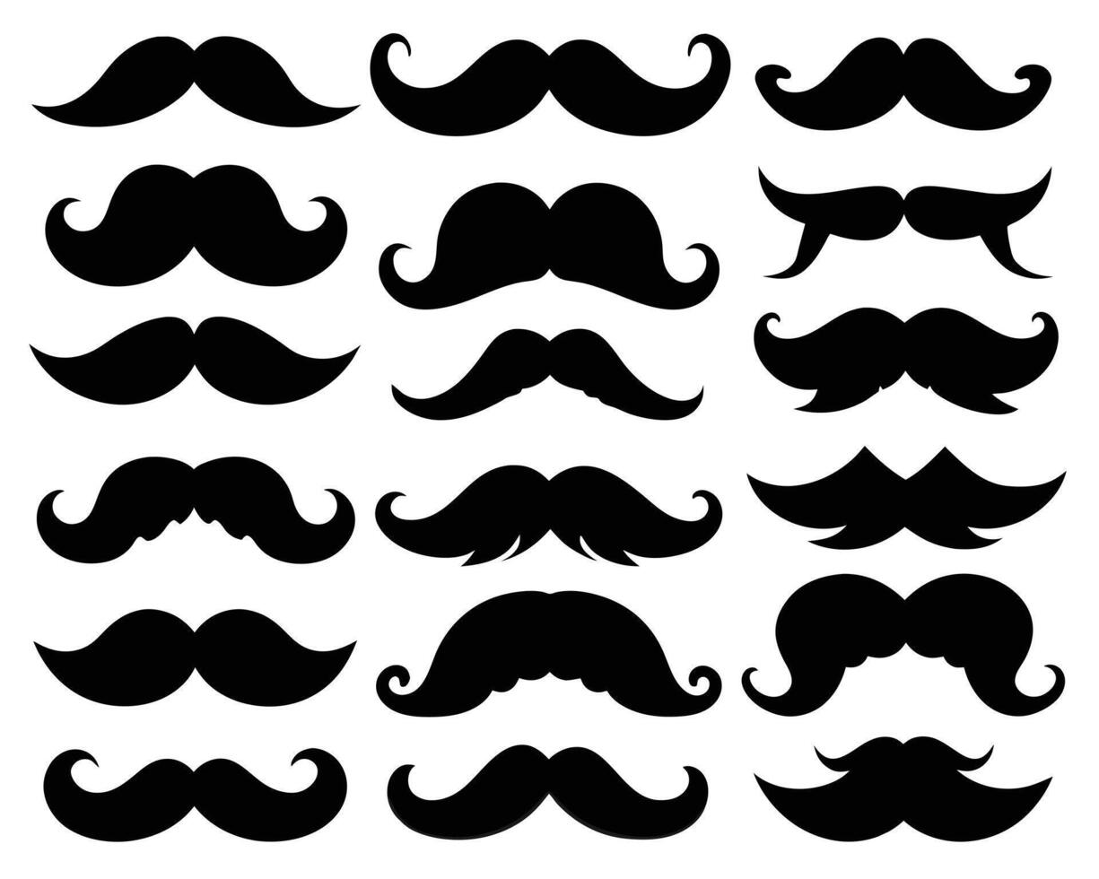 Mustache Bundle Silhouette vector