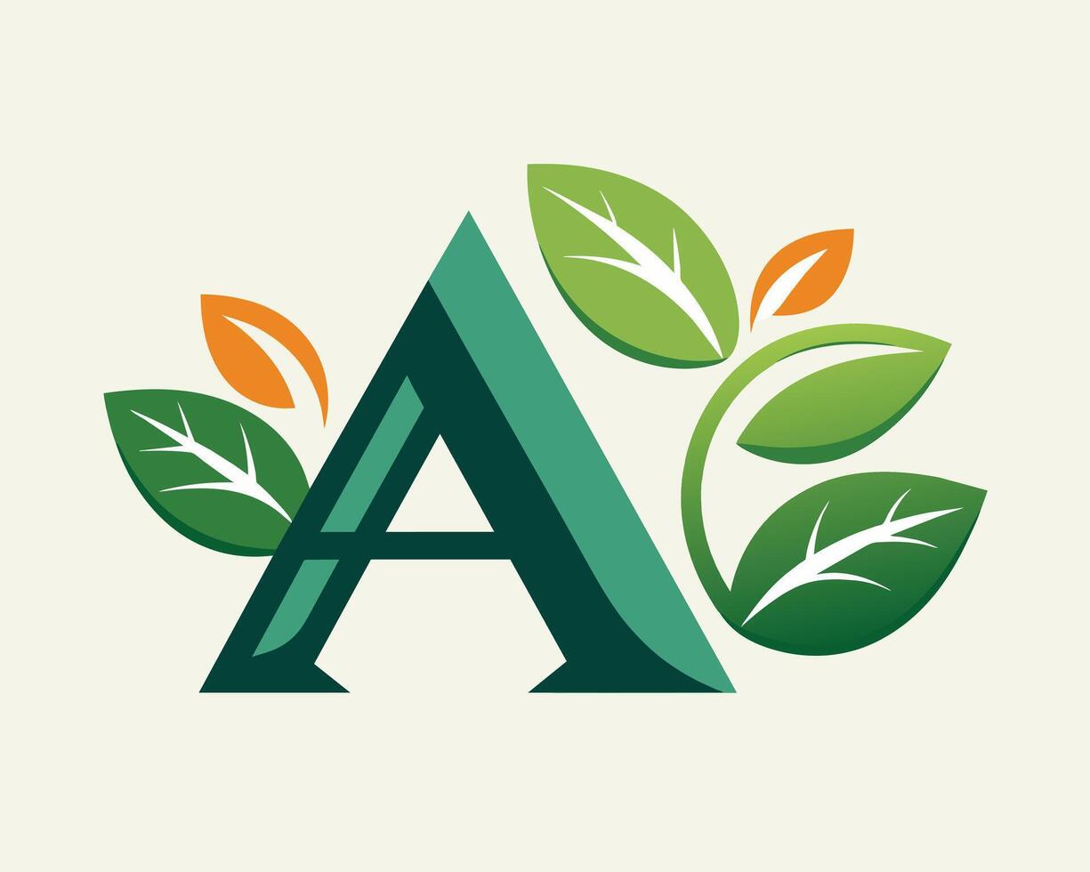 Leaf World Letter A Logo illustration vector