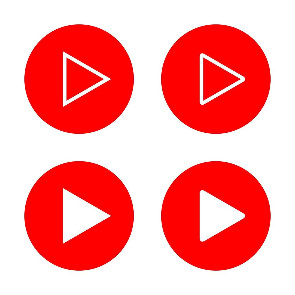 Play button icon in flat style. player concept vector