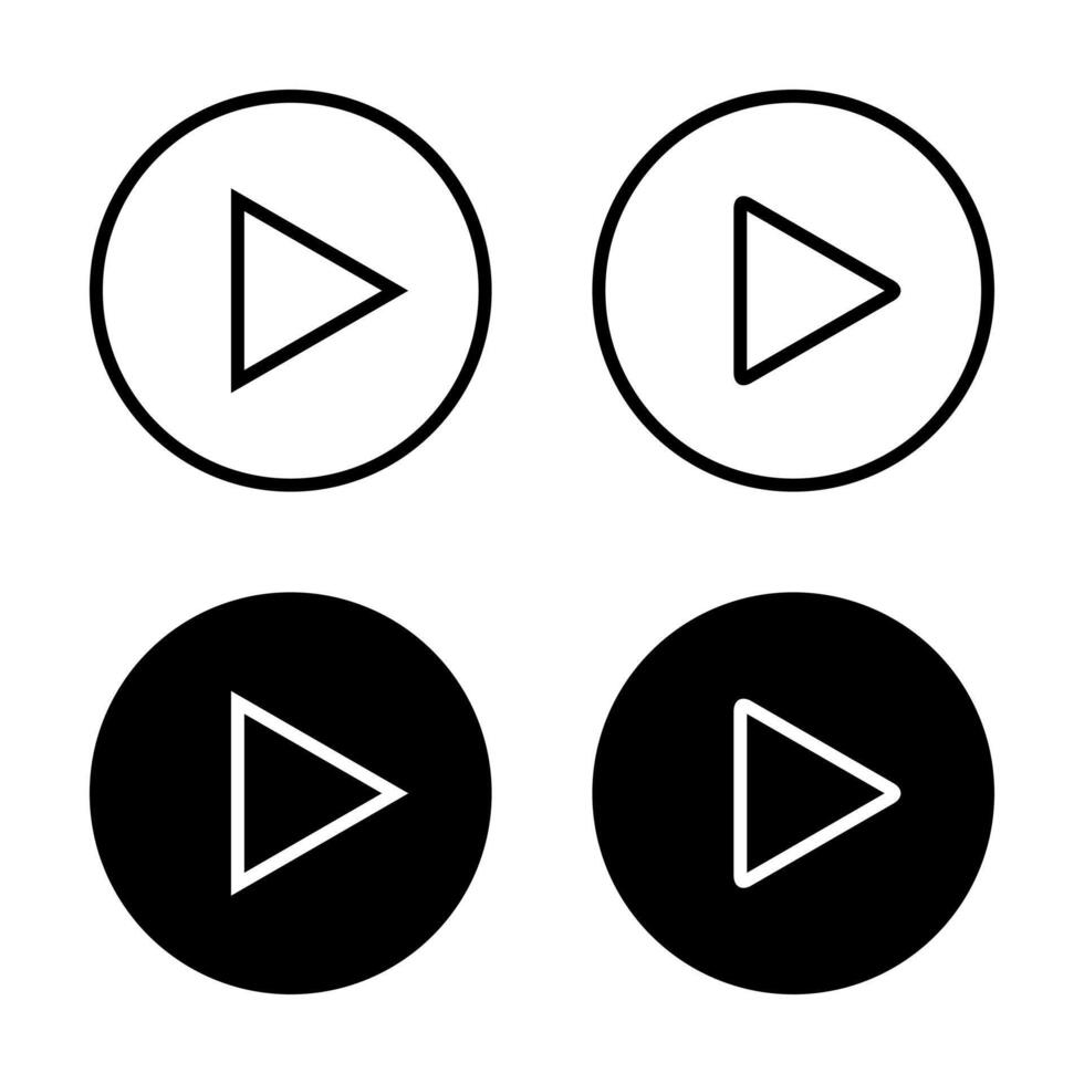 Play button icon in line style. player concept vector