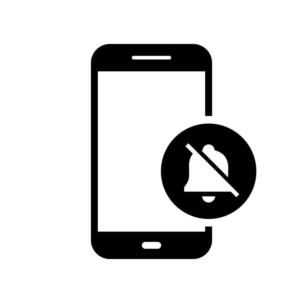 silencio móvil teléfono icono. Teléfono móvil notificación apagado concepto vector