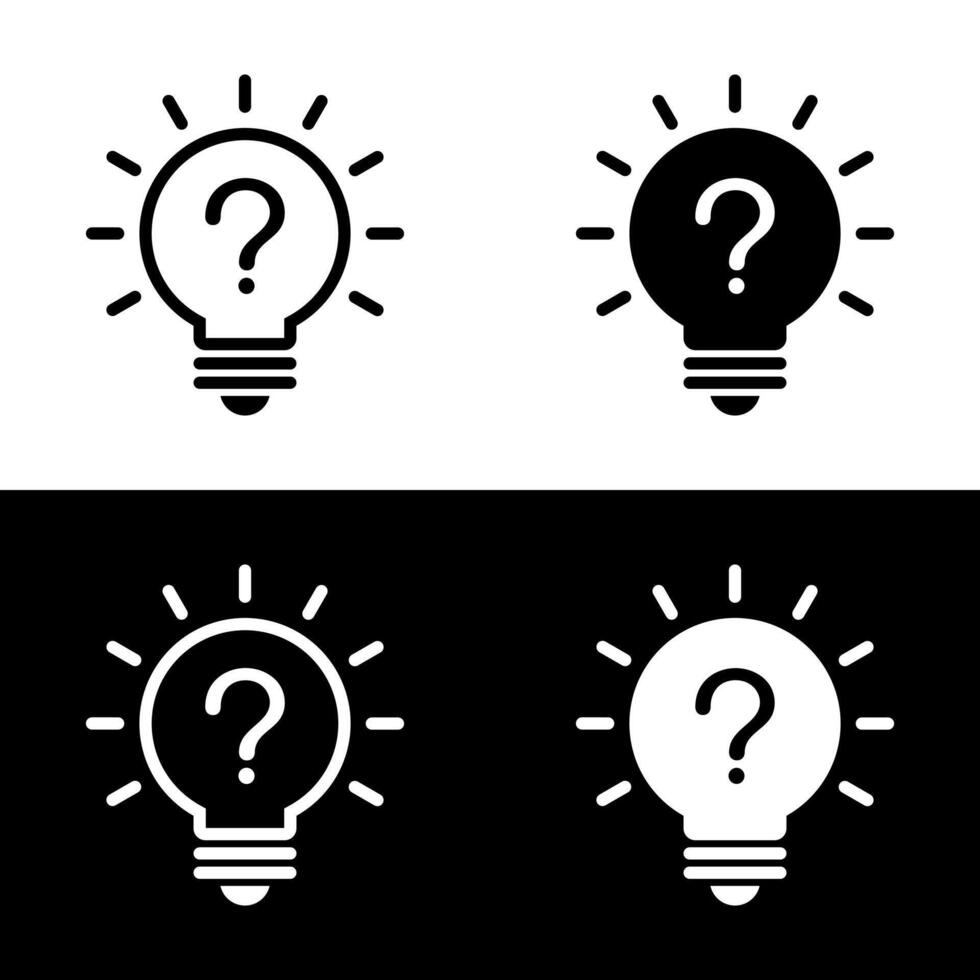Question mark light bulb icon. Faq lamp concept vector