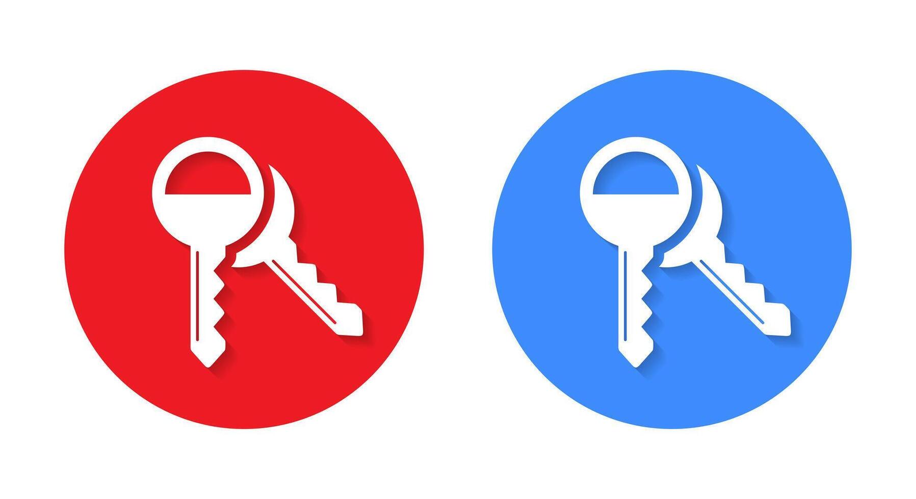 Two key icon with shadow. Keys concept vector