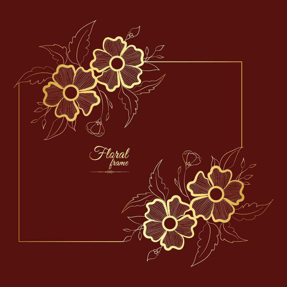 Golden Border Warm Color Border Frame Picture Frame Gold And luxury Floral frame vector