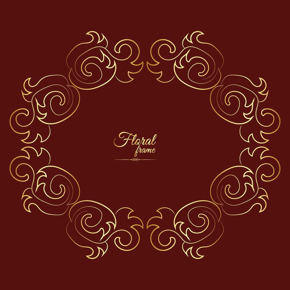 Golden Border Warm Color Border Frame Picture Frame Gold And luxury Floral frame vector
