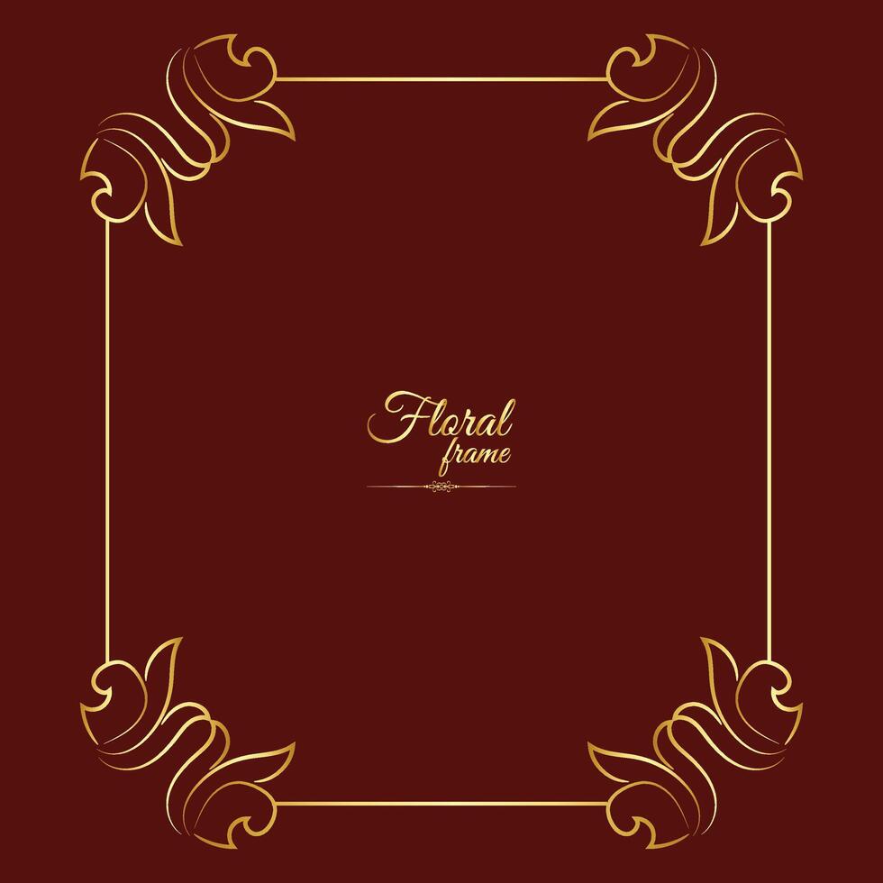 Golden Border Warm Color Border Frame Picture Frame Gold And luxury Floral frame vector