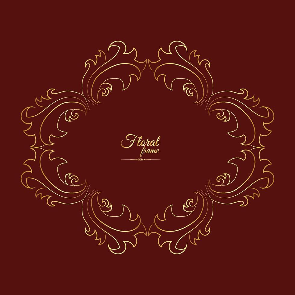 Golden Border Warm Color Border Frame Picture Frame Gold And luxury Floral frame vector