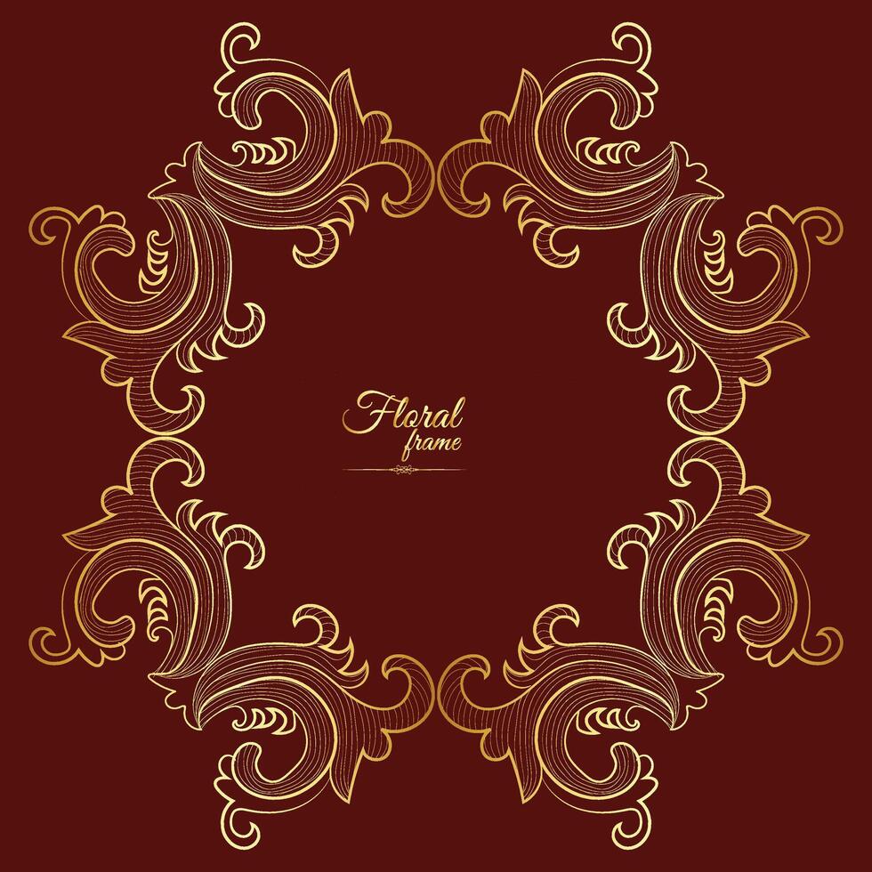Golden Border Warm Color Border Frame Picture Frame Gold And luxury Floral frame vector