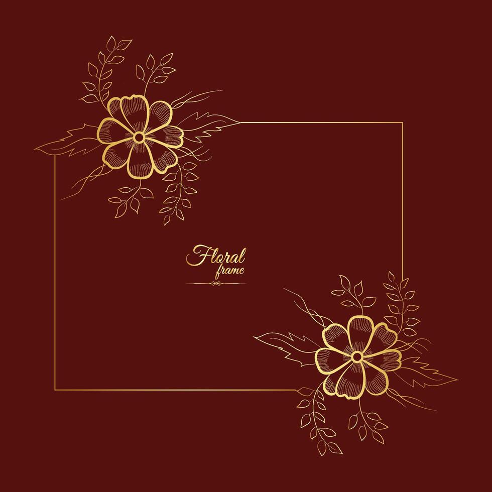 Golden Border Warm Color Border Frame Picture Frame Gold And luxury Floral frame vector