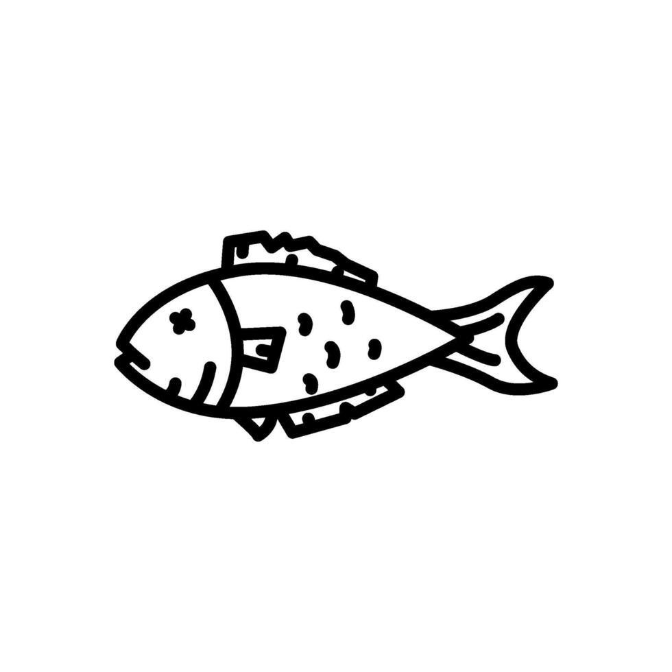 fish meat line icon, isolated background vector