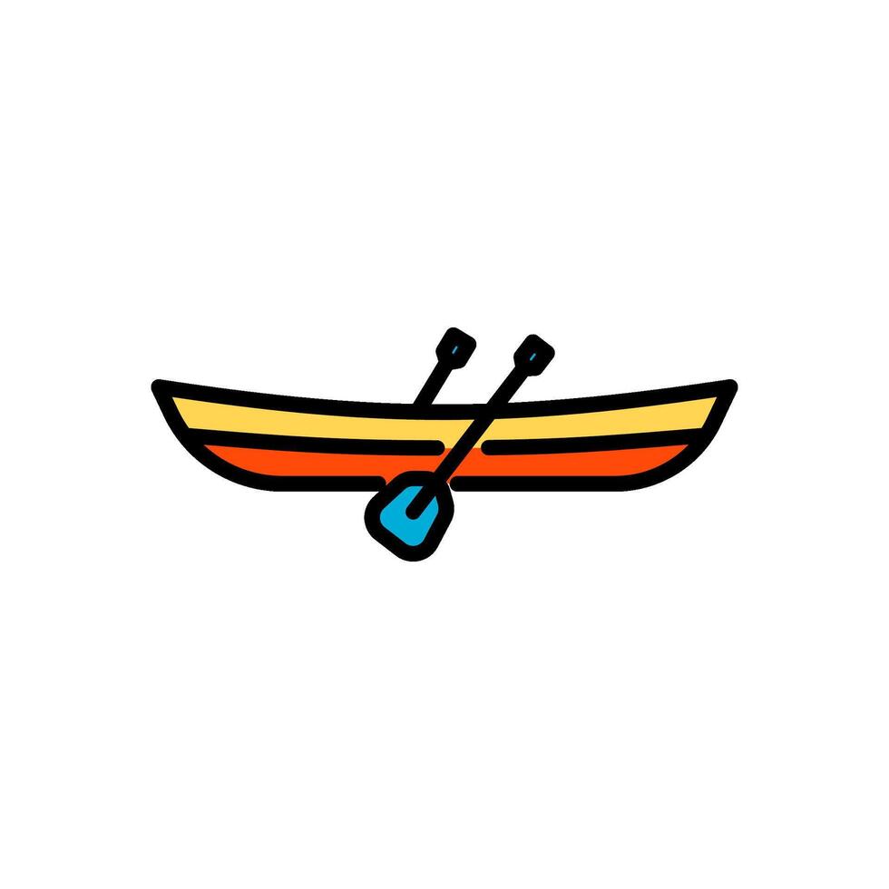 kayac, de colores línea icono, aislado antecedentes vector