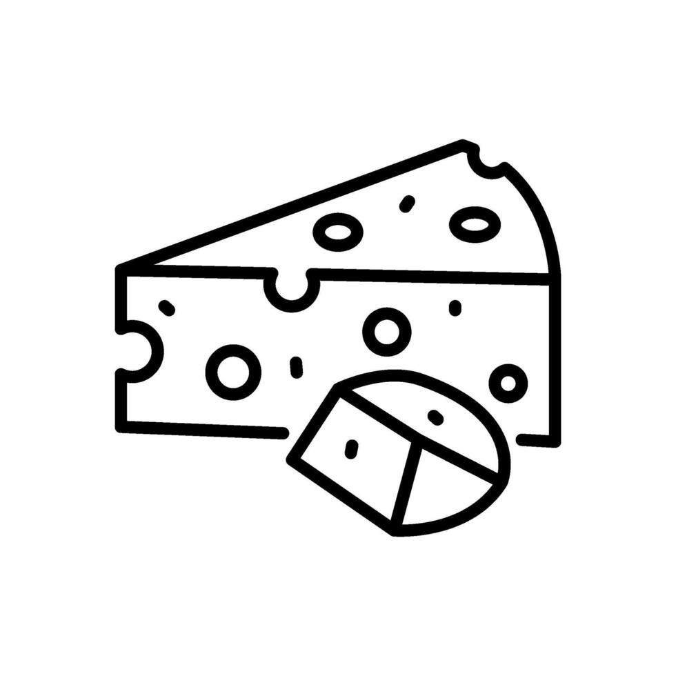 cheese line icon, isolated background vector