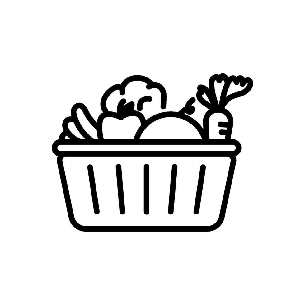 shopping cart line icon, isolated background vector