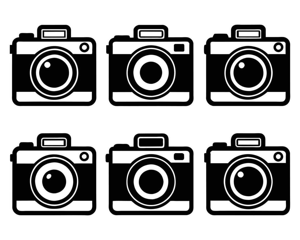 Professional photocamera with flash vector