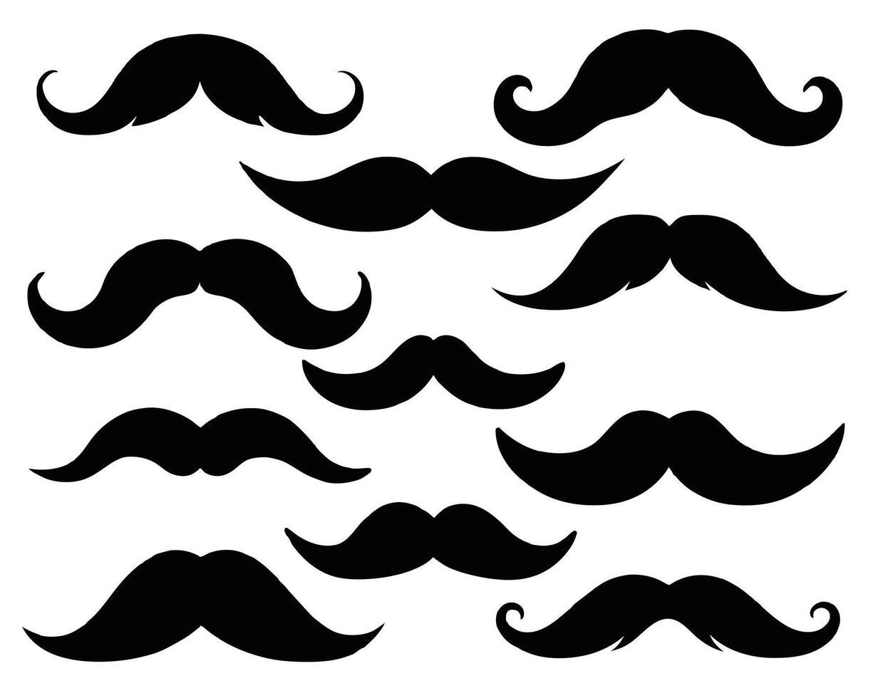 Mustache Bundle Silhouette vector