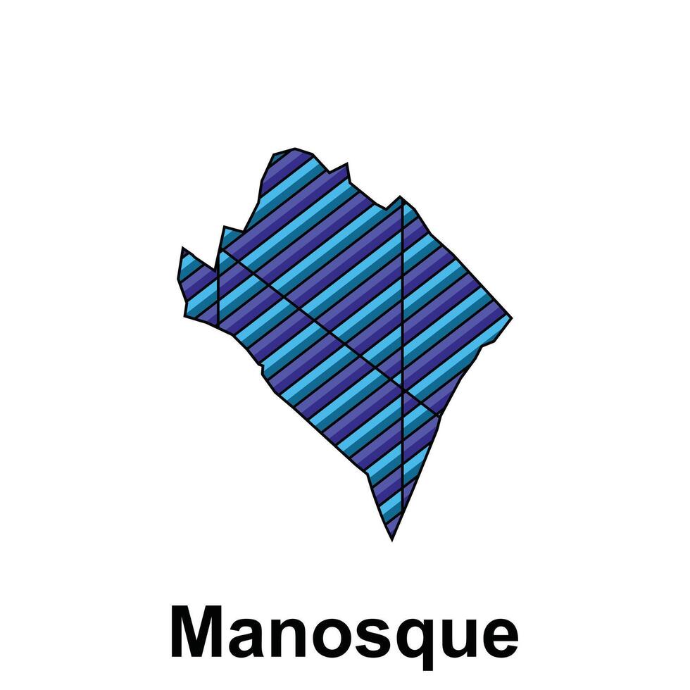 manosque ciudad mapa de Francia país, resumen geométrico mapa con color creativo diseño modelo vector