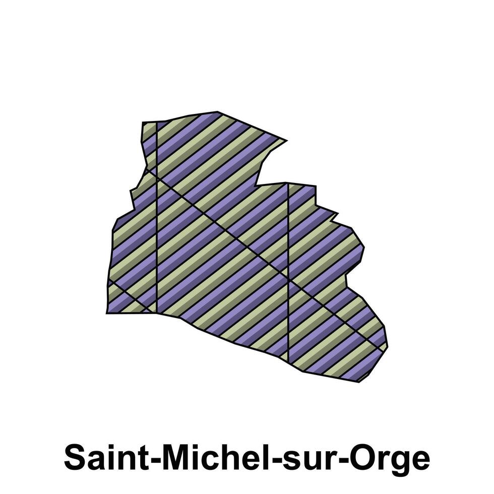 Saint Michel sur Orge City Map of France Country, abstract geometric map with color creative design template vector