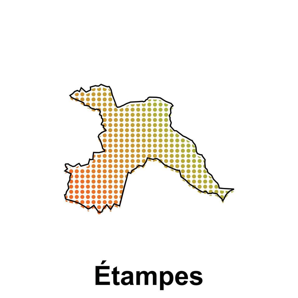 mapa de sellos ciudad con degradado color, punto tecnología estilo ilustración diseño plantilla, adecuado para tu empresa vector