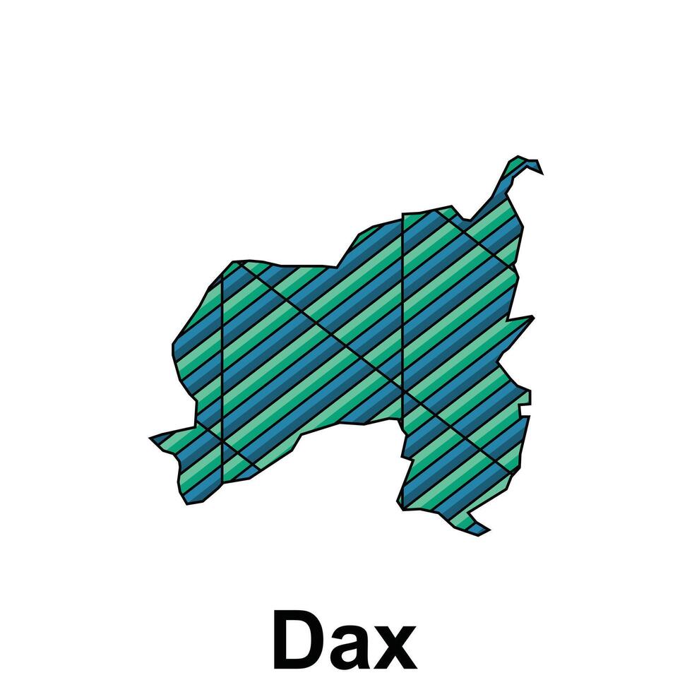 dax ciudad mapa de Francia país, resumen geométrico mapa con color creativo diseño modelo vector