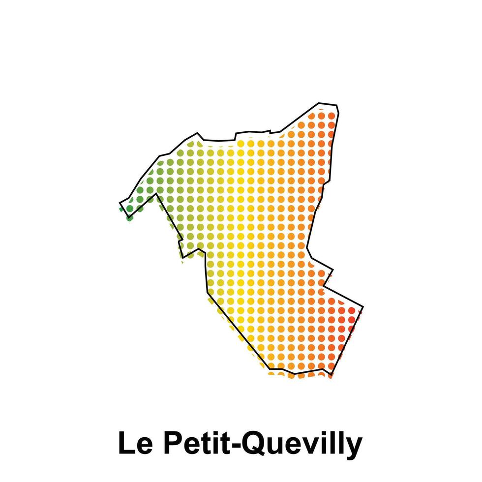 Map of Le Petit Quevilly City with gradient color, dot technology style illustration design template, suitable for your company vector