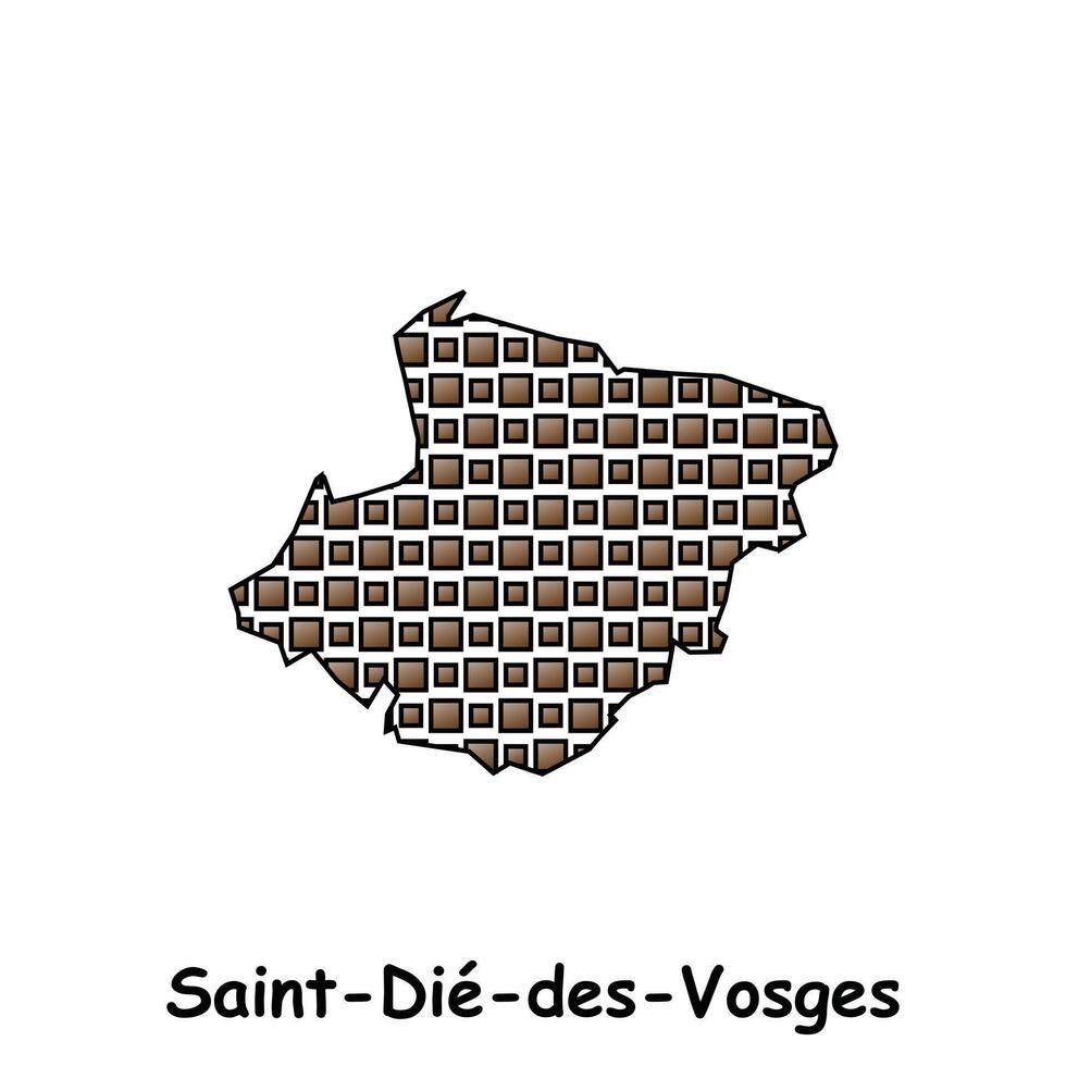 mapa ciudad de Santo morir des vosgos, geométrico logo con digital tecnología, ilustración diseño modelo vector