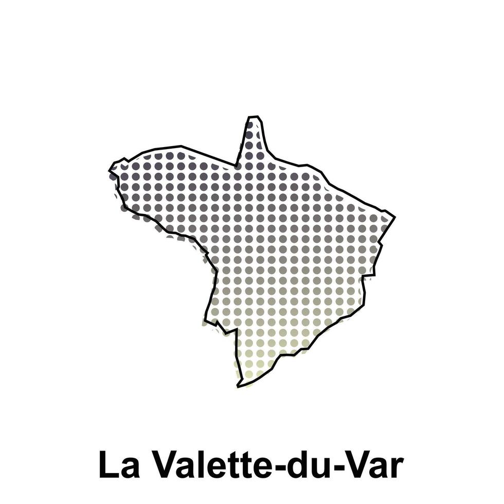 mapa de la valeta du var ciudad con degradado color, punto tecnología estilo ilustración diseño plantilla, adecuado para tu empresa vector