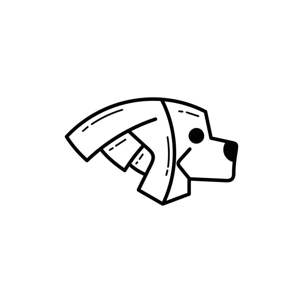 Head Dog Wing Line simple creative design template vector