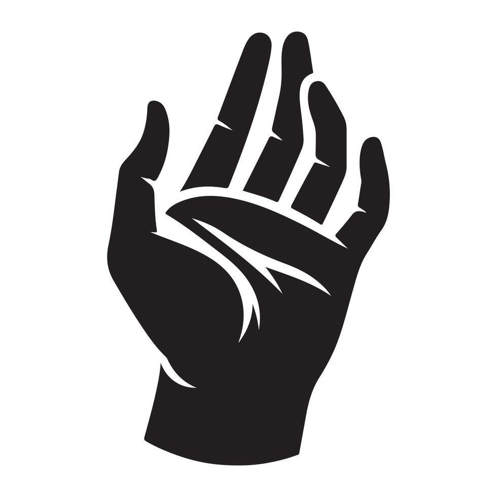 mano icono, negro color silueta vector