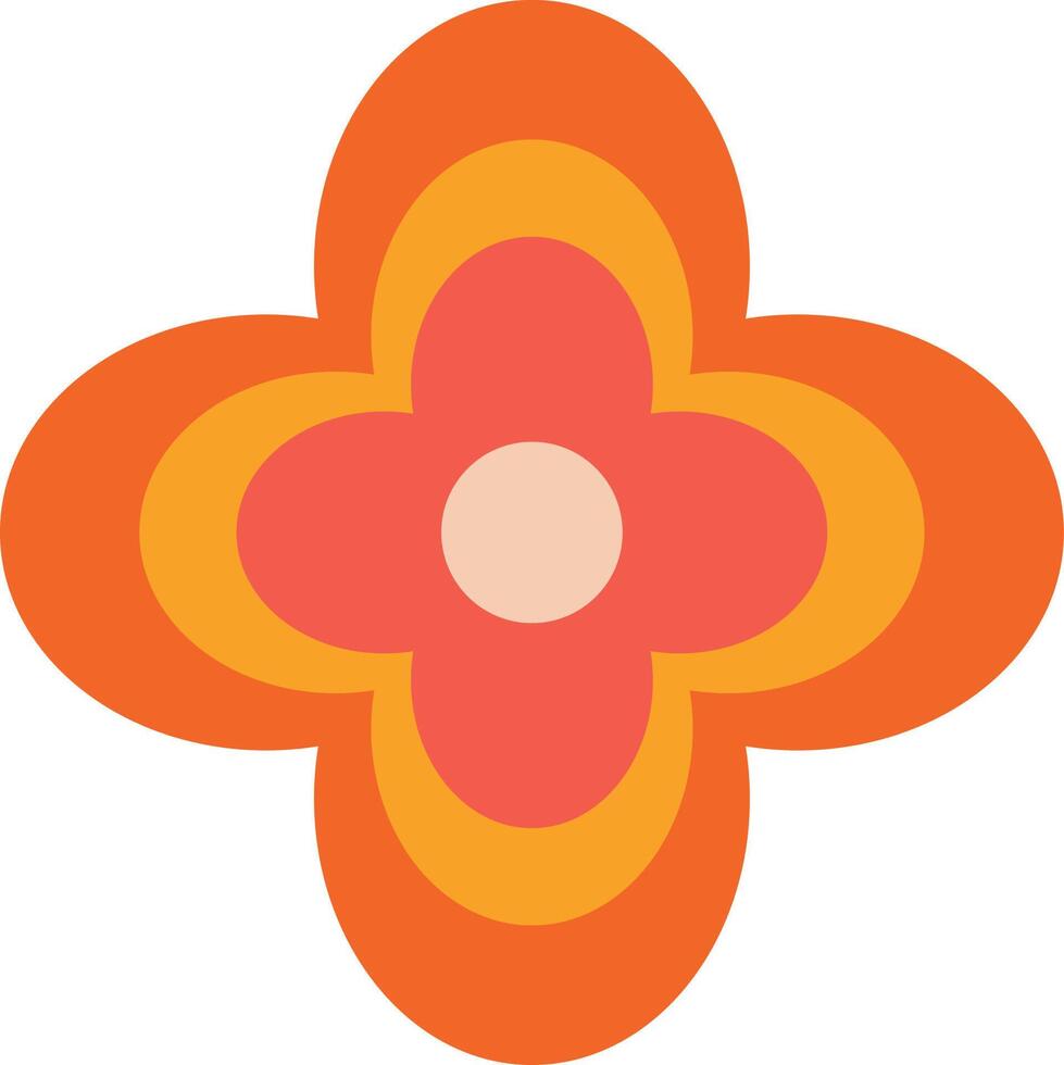 Retro flower sign vector