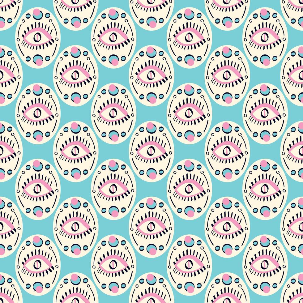 seamless pattern with magical eyes vector