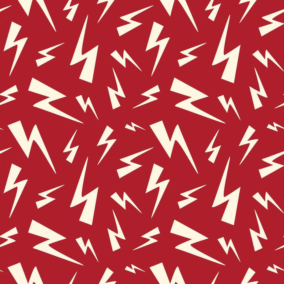 A red and white pattern of lightning bolts vector