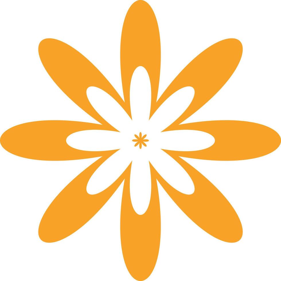 Yellow retro flower vector