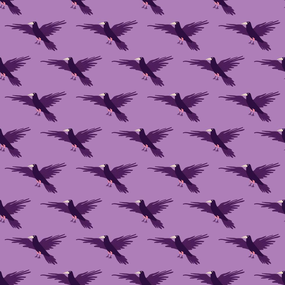Seamless pattern with ravens vector